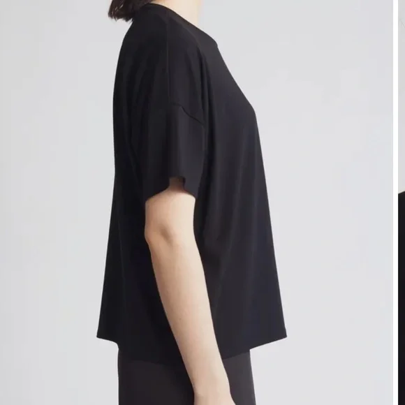 Eileen Fisher —Bateau Neck Boxy T-Shirt - Picture 6 of 9